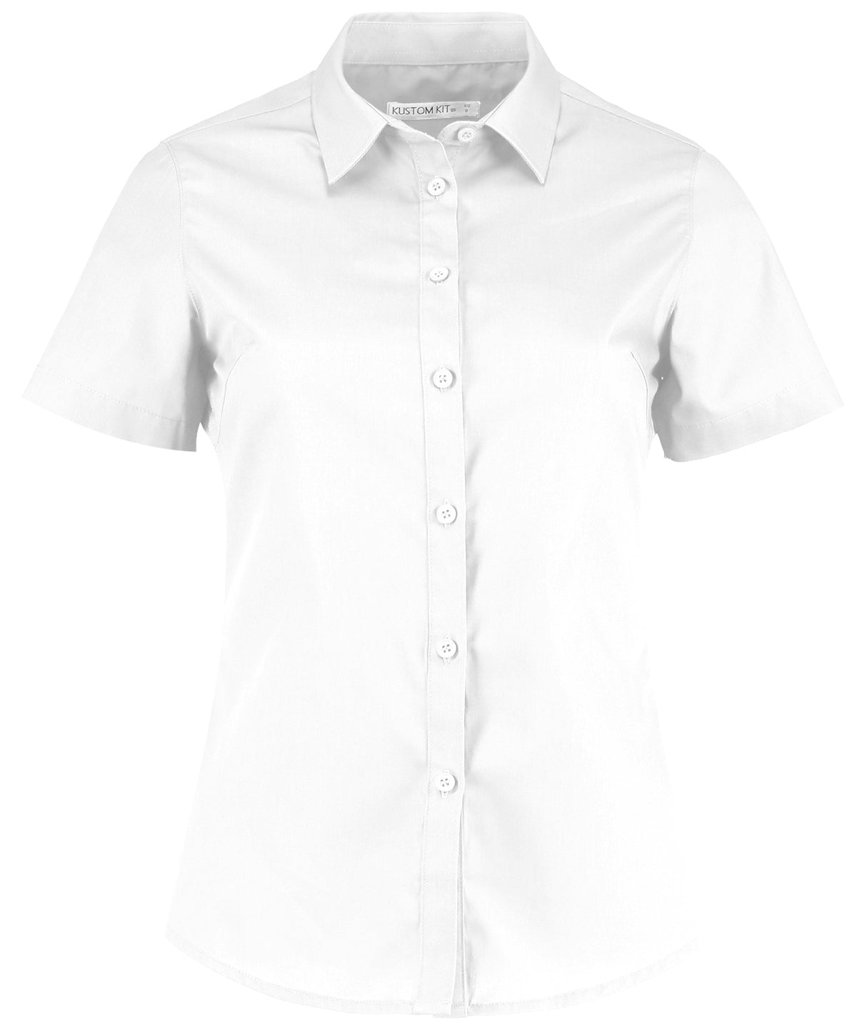 Womens poplin shirt short sleeve | white