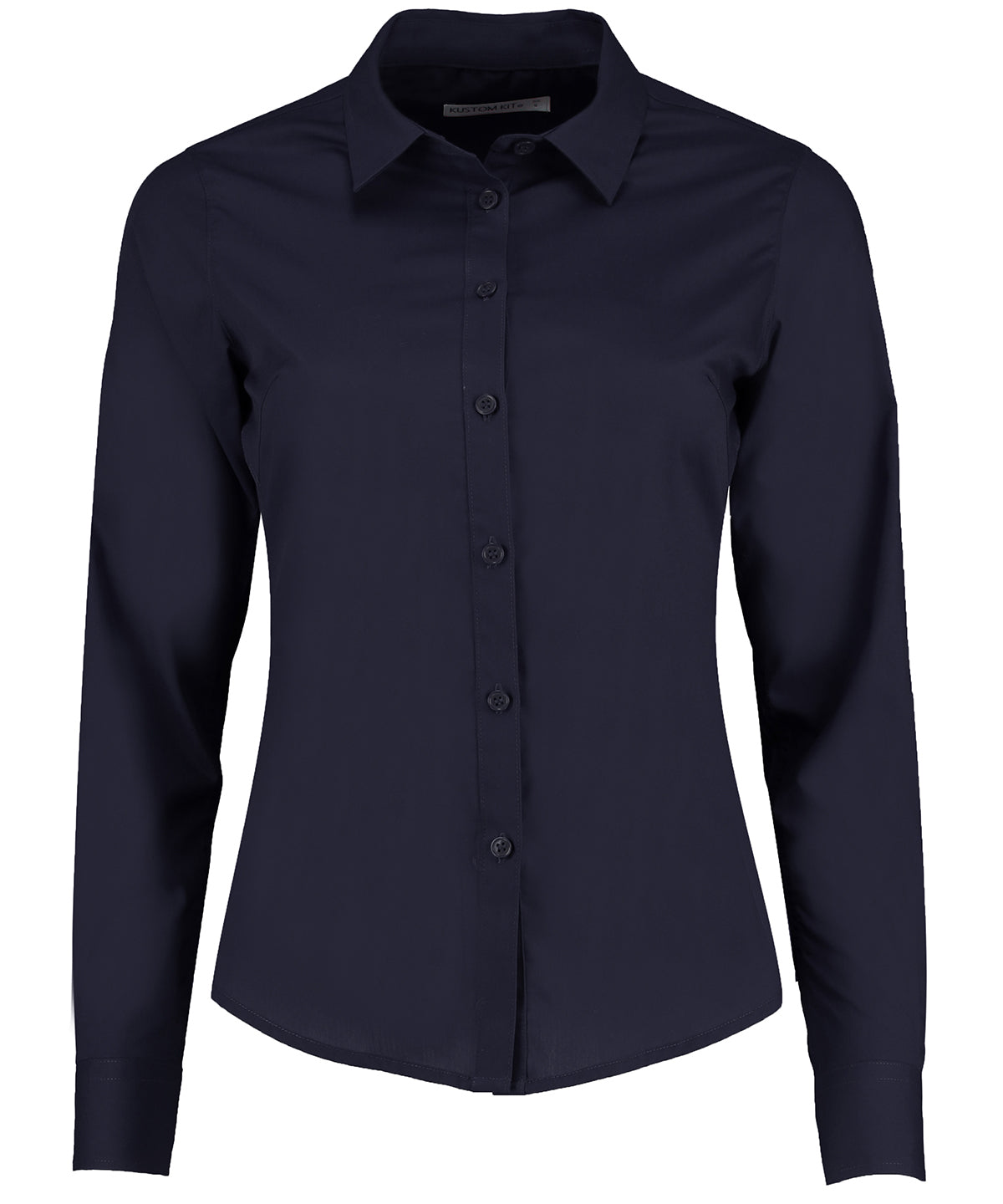 Womens poplin shirt long sleeve | dark navy