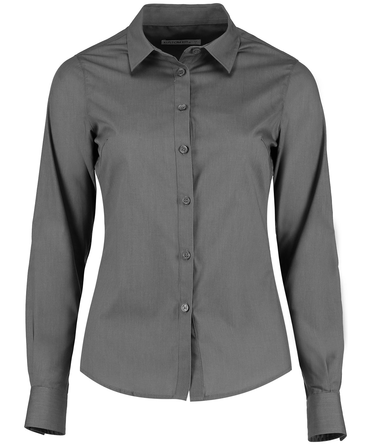 Womens poplin shirt long sleeve | graphite