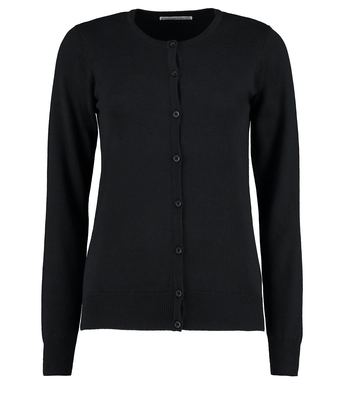 Womens Arundel crew neck cardigan long sleeve (classic fit) | Black