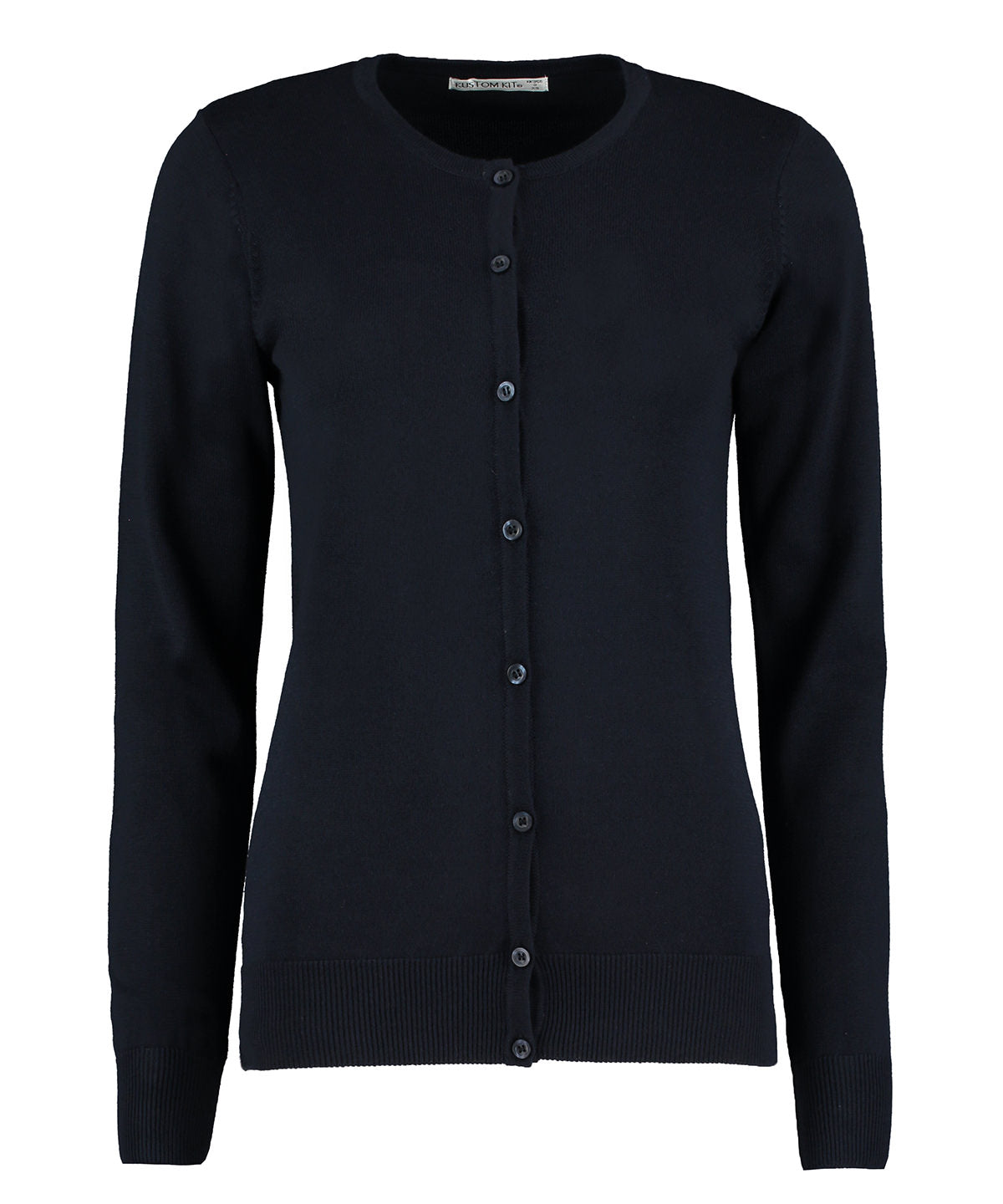 Womens Arundel crew neck cardigan long sleeve (classic fit) | navy