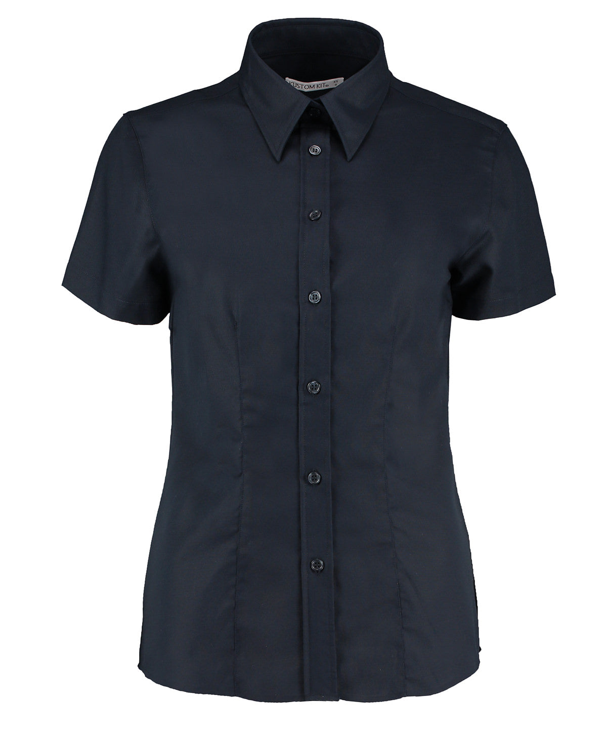 Womens workplace Oxford blouse short-sleeved (tailored fit) | french navy