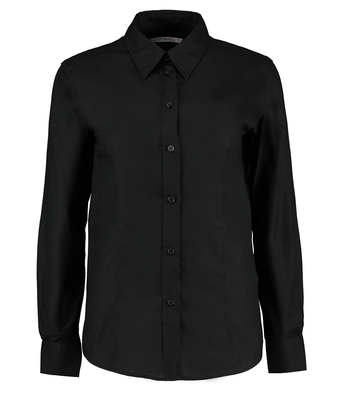 Womens workplace Oxford blouse long-sleeved (tailored fit) | Black