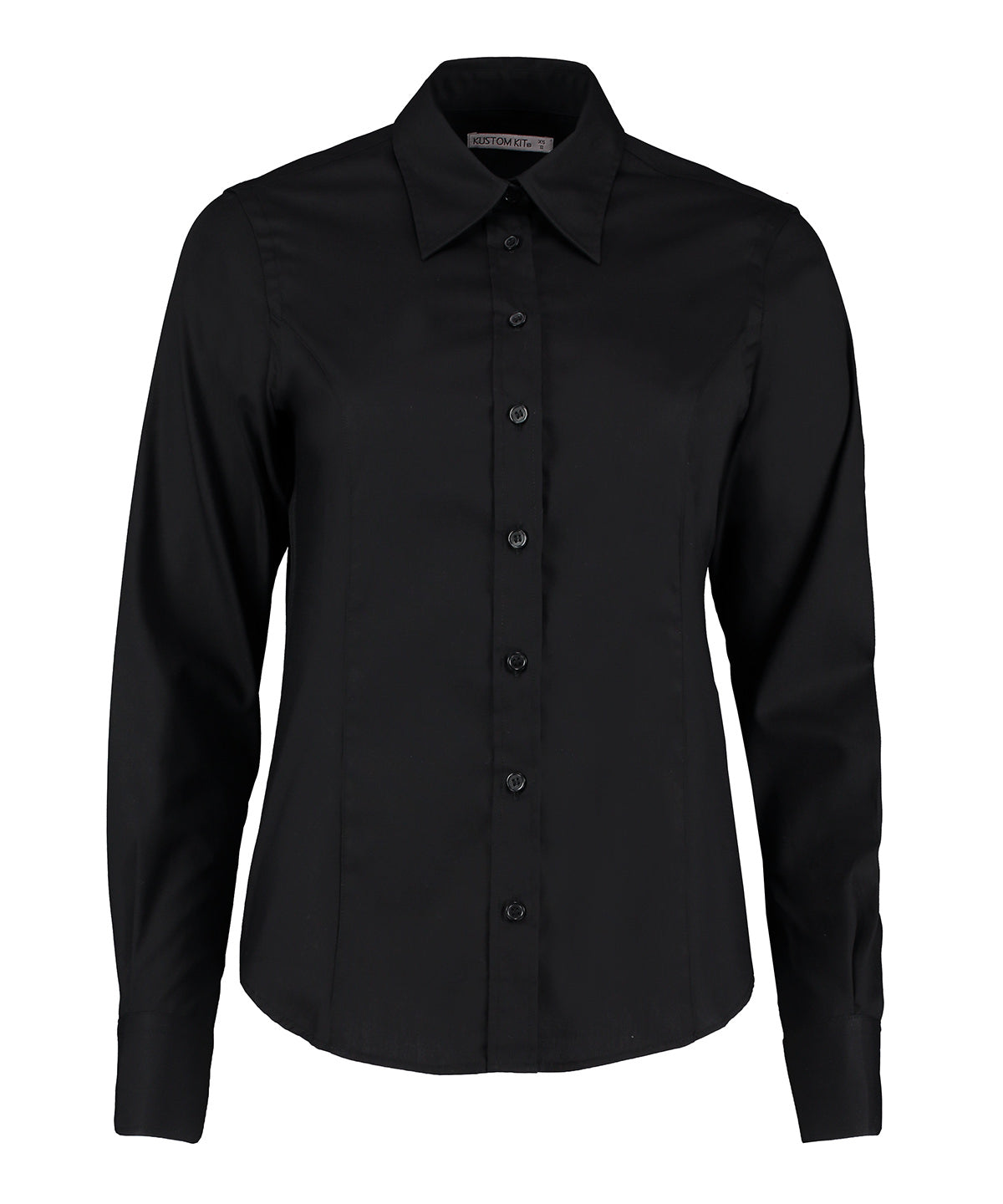 Womens corporate Oxford blouse long-sleeved (tailored fit) | black