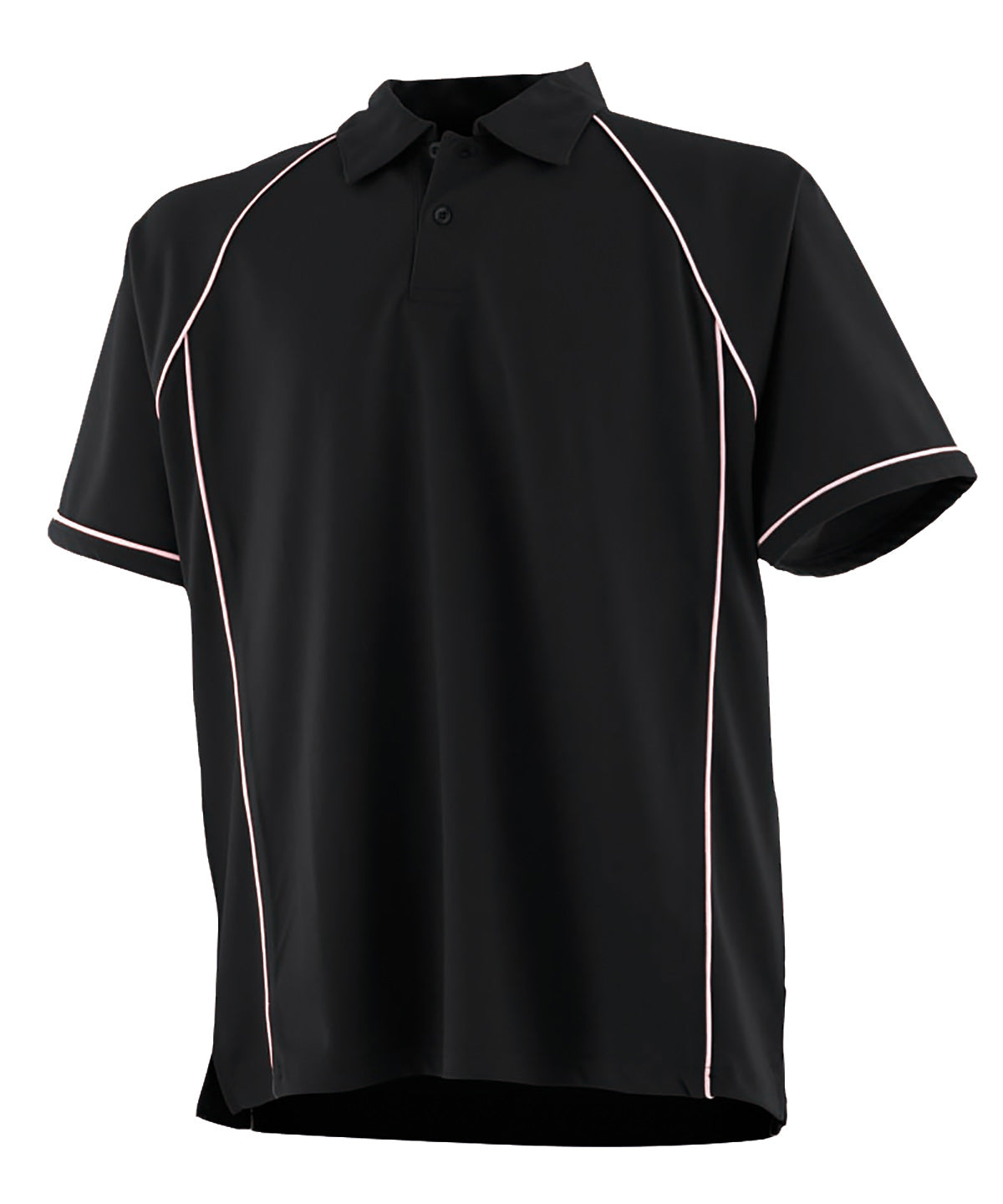 Kids piped performance polo | black/white