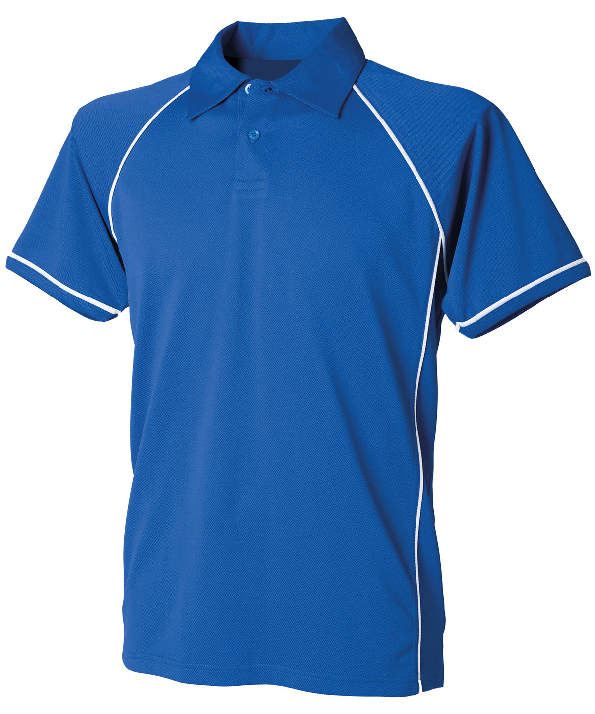 Kids piped performance polo | royal/white