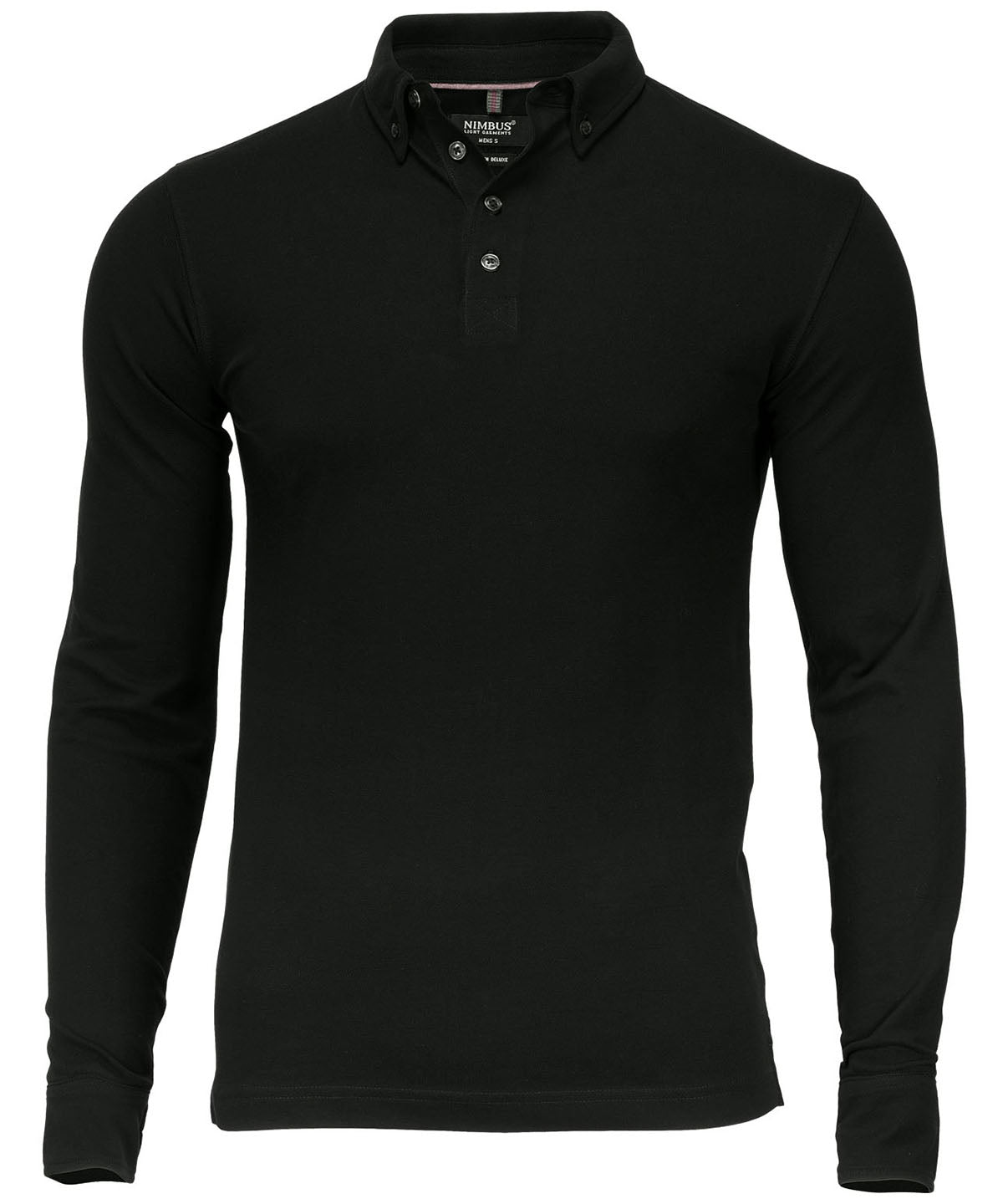 Carlington  deluxe long sleeve polo | black