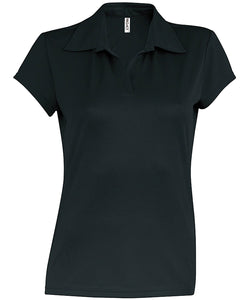 Ladies short-sleeved polo shirt | black