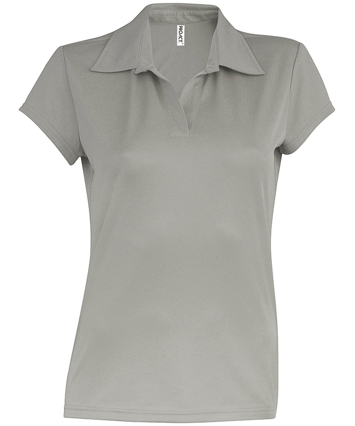 Ladies short-sleeved polo shirt | fine grey