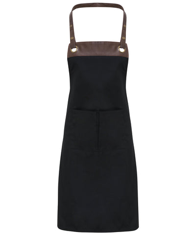 Espresso bib apron | black/brown