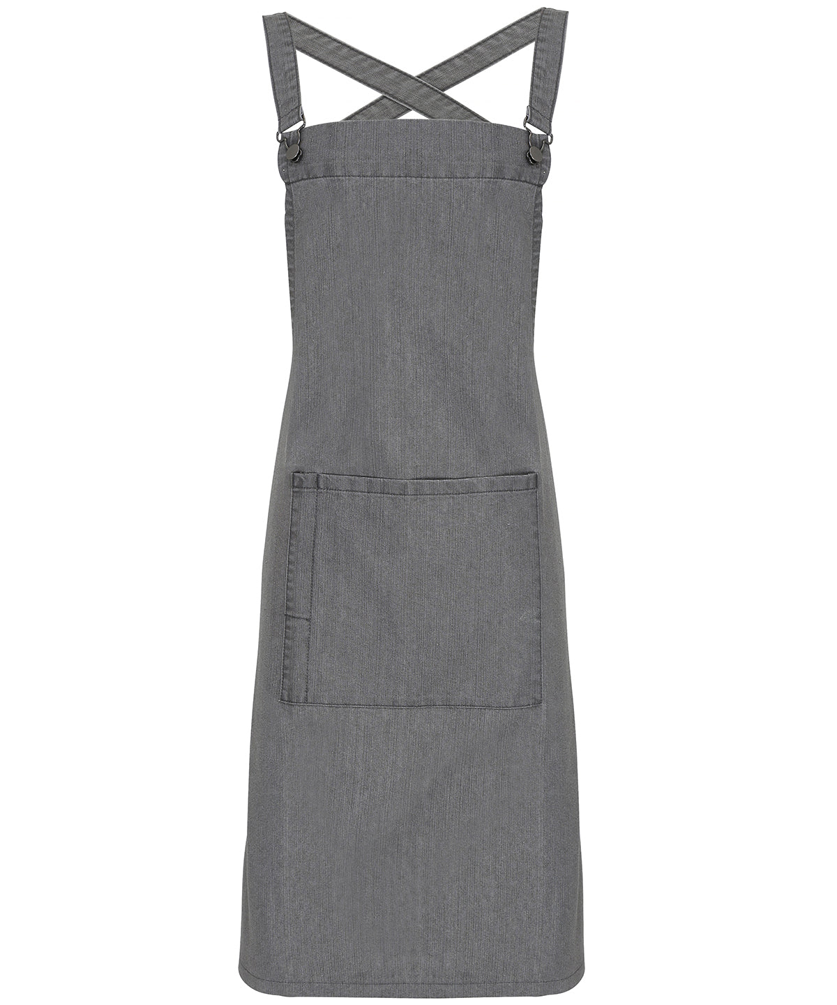 Cross back barista bib apron | grey denim