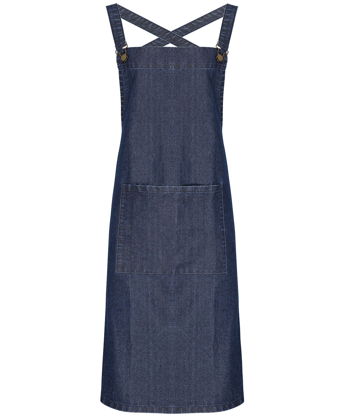 Cross back barista bib apron | indigo denim