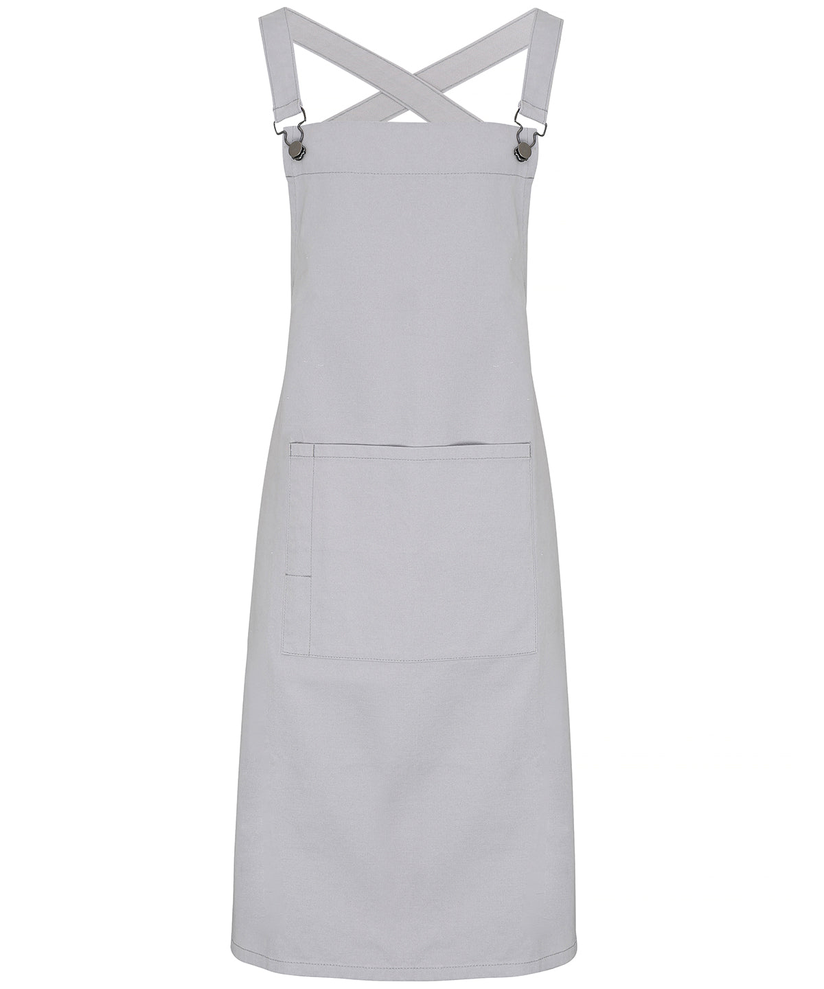 Cross back barista bib apron | silver