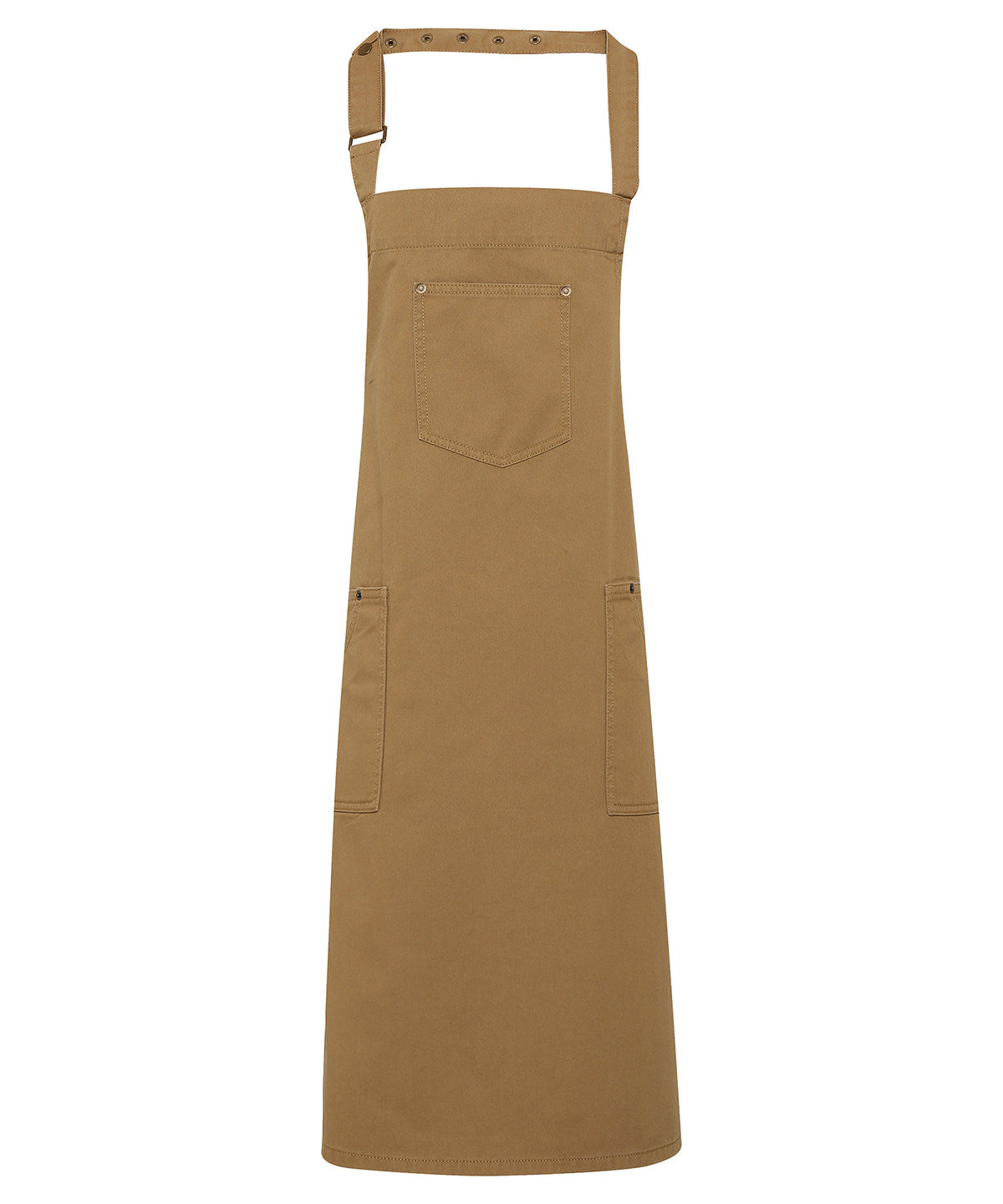 Chino cotton bib apron | khaki