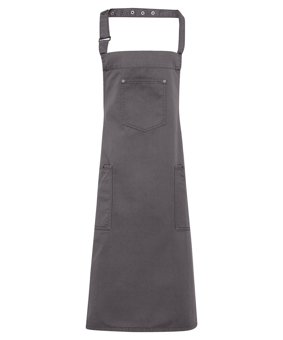 Chino cotton bib apron | steel