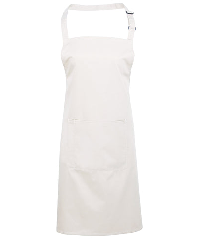 Colours bib apron with pocket | white