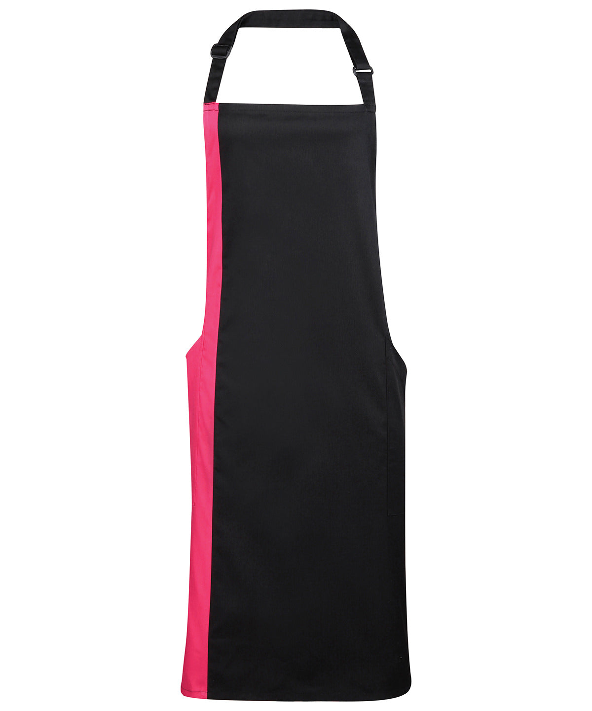 Contrast bib apron | black/hot pink
