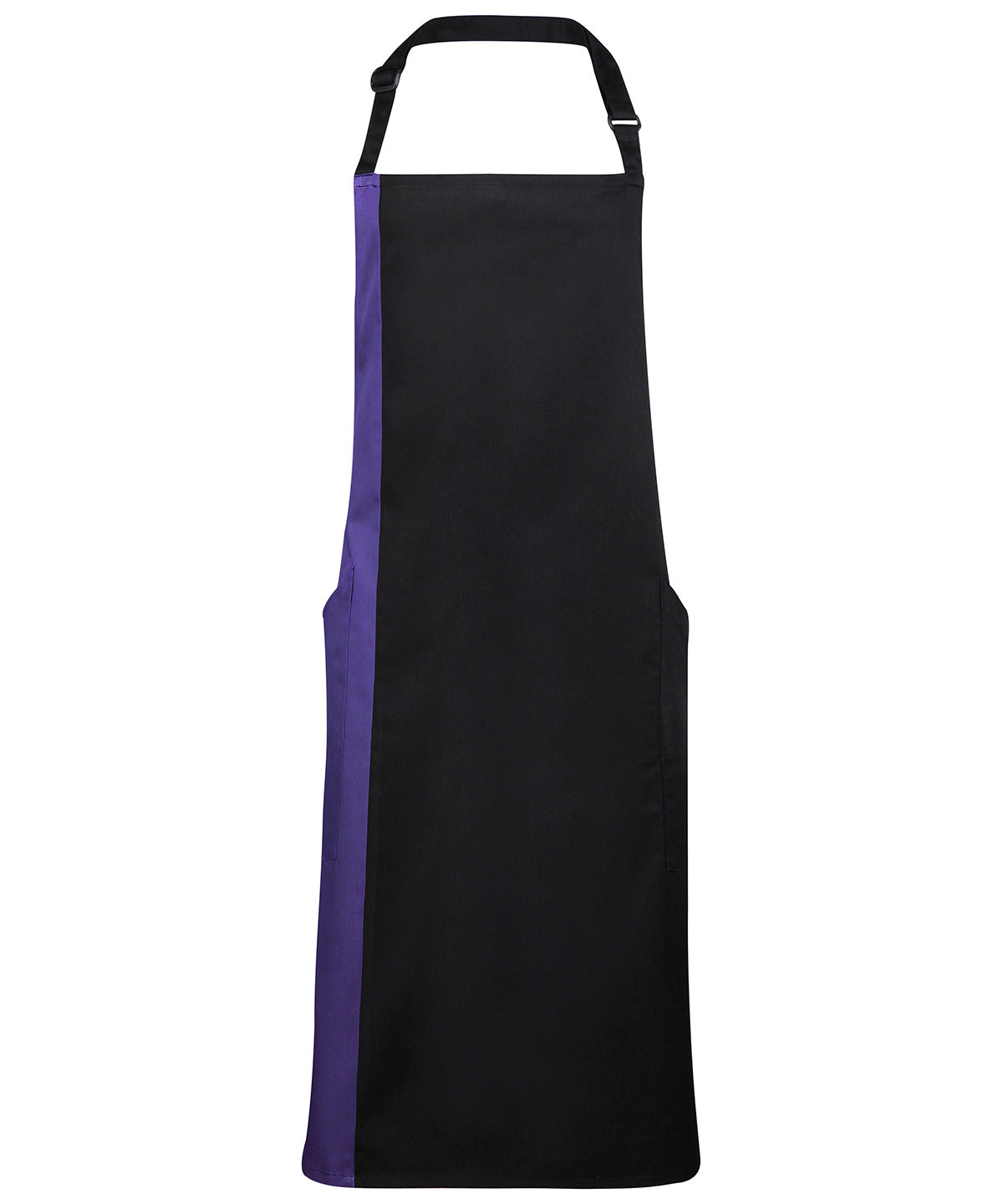 Contrast bib apron | black/purple