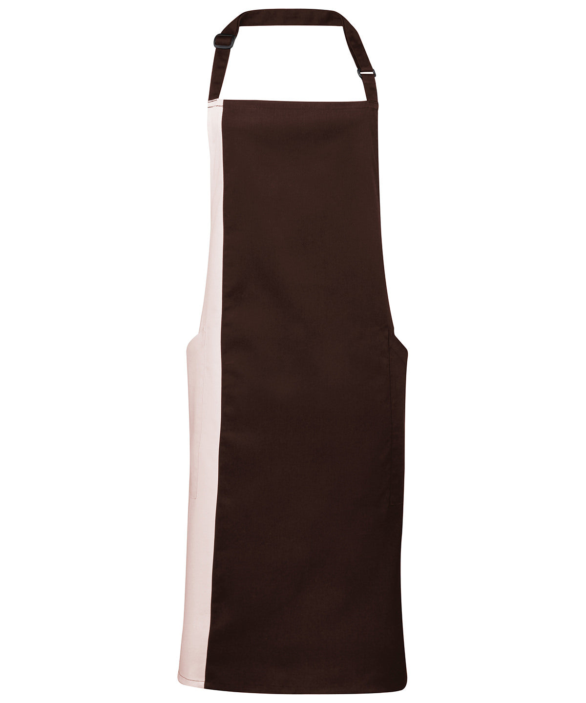 Contrast bib apron | brown/natural
