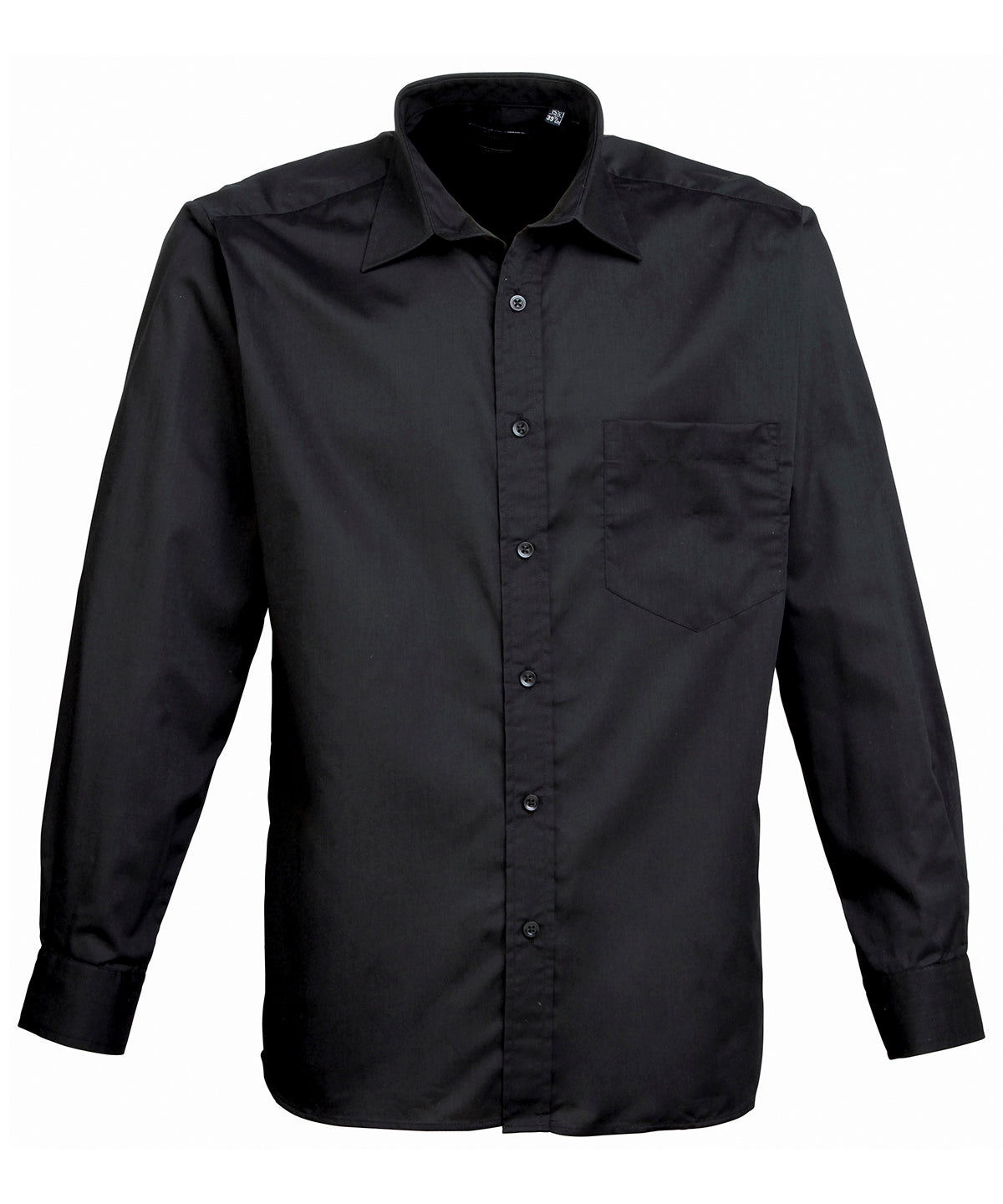 Long sleeve poplin shirt | Black*