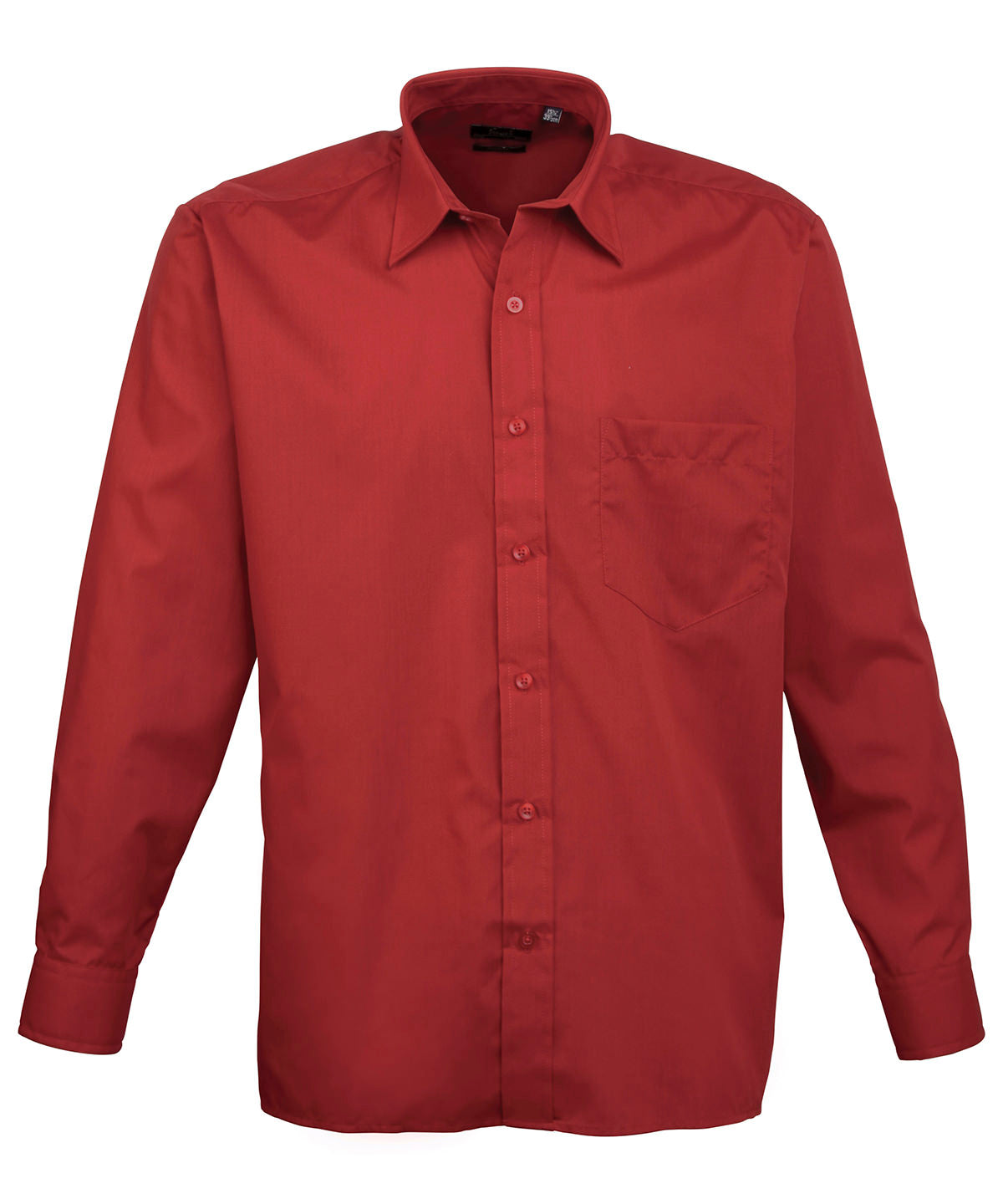 Long sleeve poplin shirt | Burgundy*