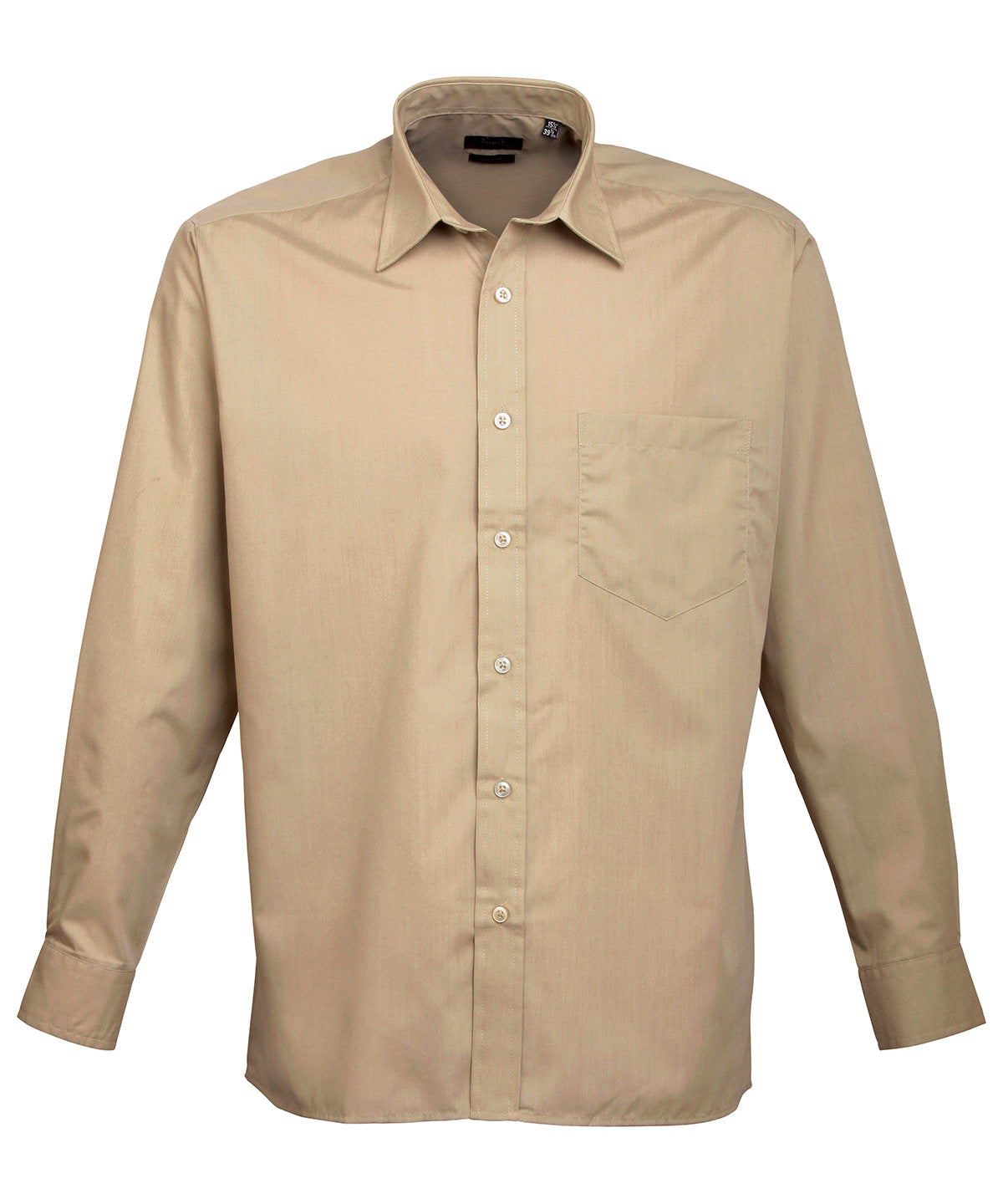 Long sleeve poplin shirt | Khaki