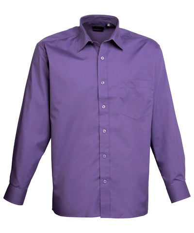 Long sleeve poplin shirt | Purple*