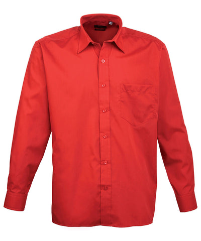 Long sleeve poplin shirt | Red*
