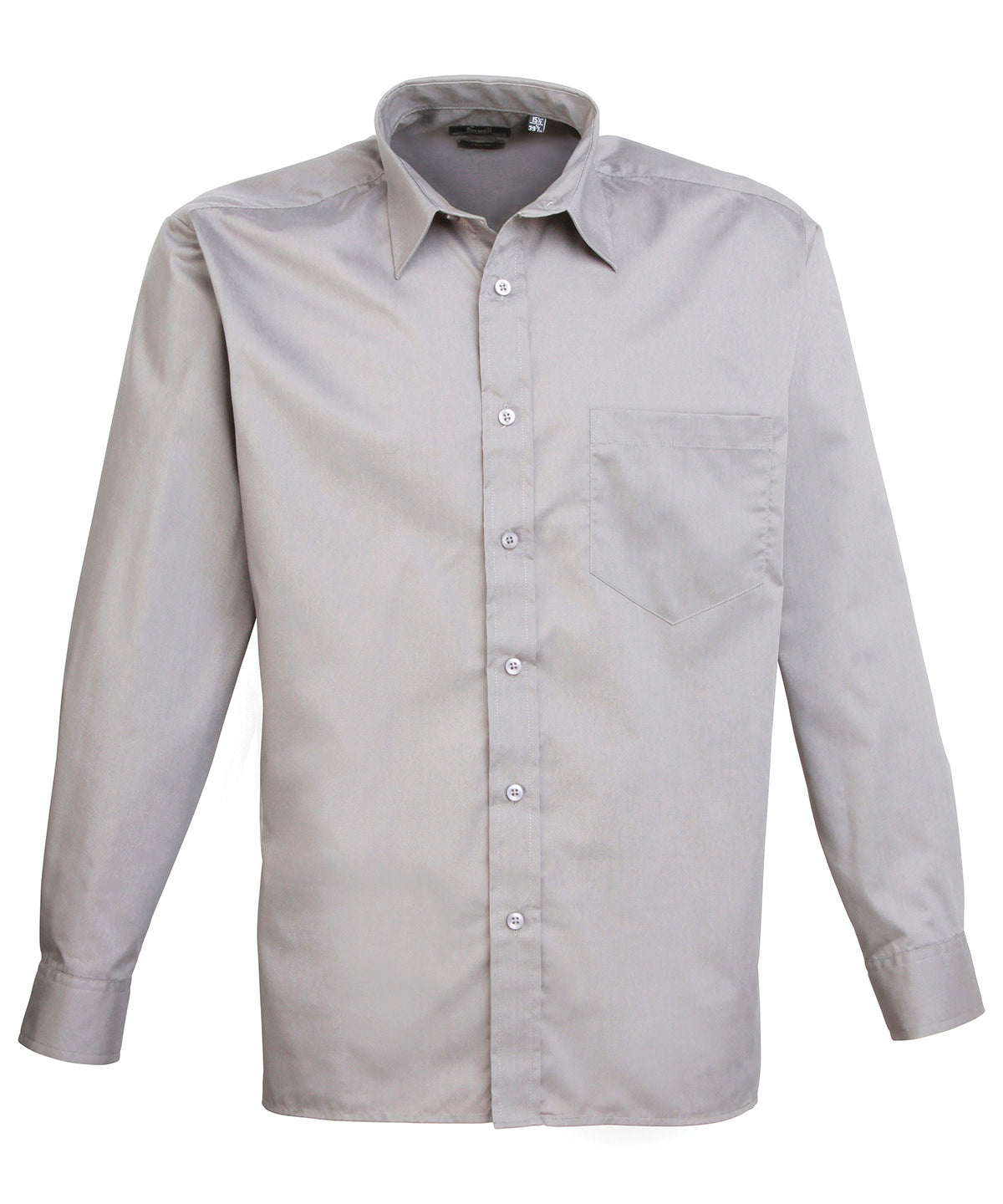 Long sleeve poplin shirt | Silver*