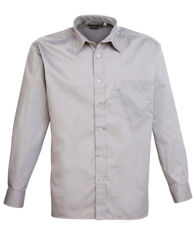 Long sleeve poplin shirt | Silver*