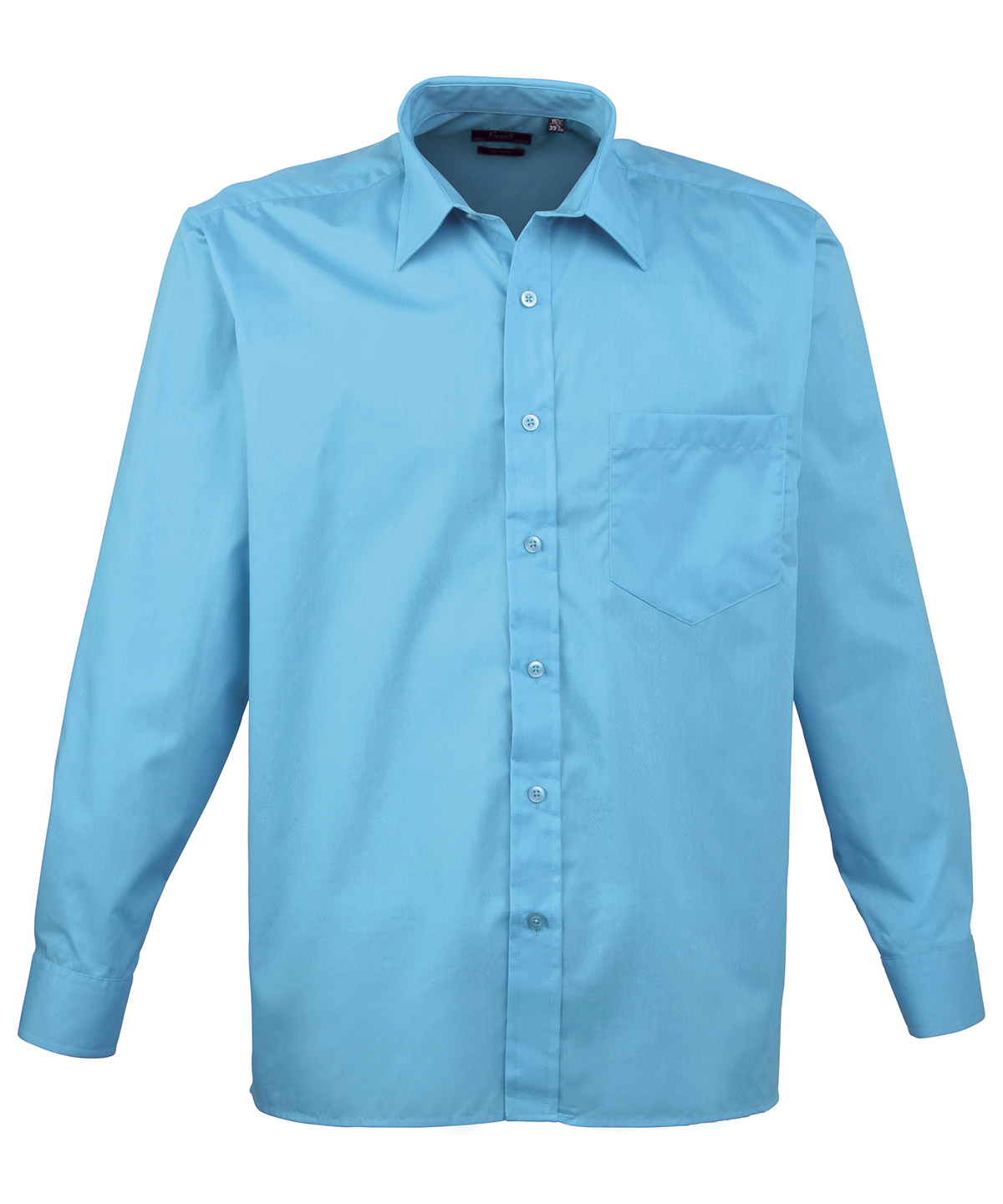 Long sleeve poplin shirt | Turquoise*
