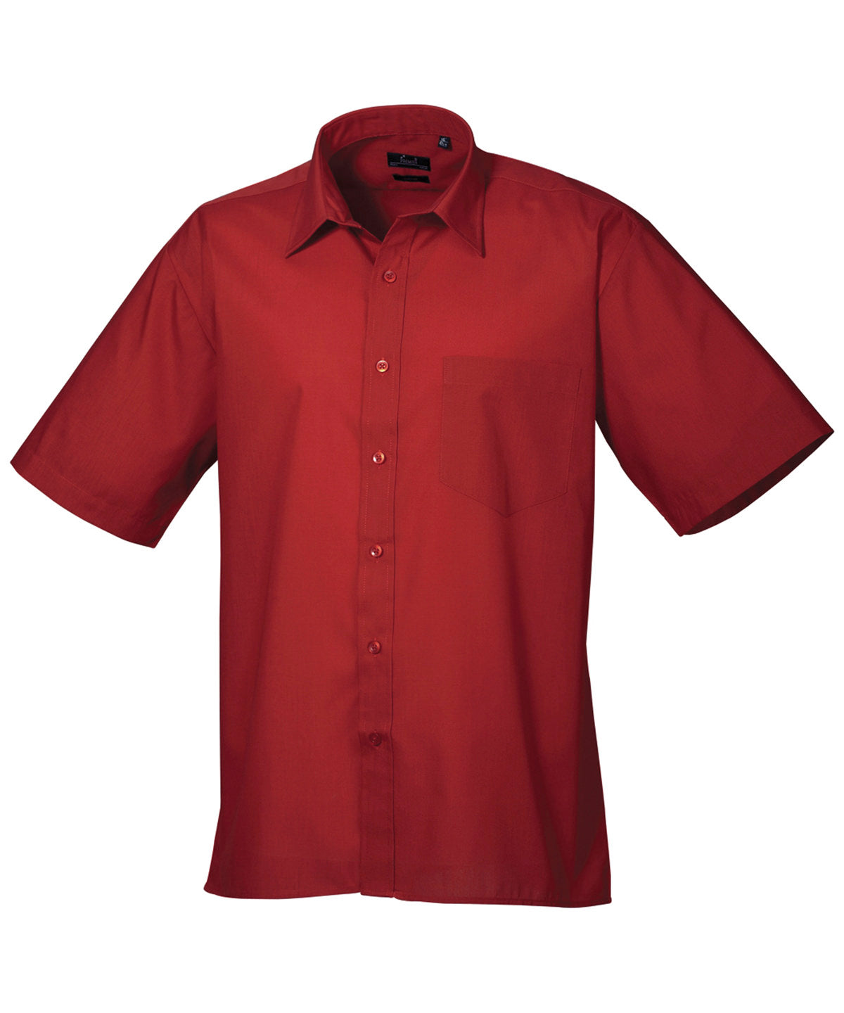 Short sleeve poplin shirt | Burgundy*