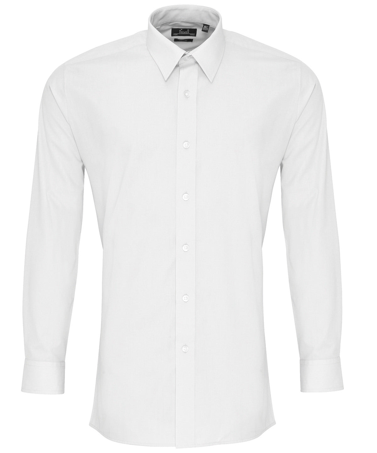 Poplin fitted long sleeve shirt | White