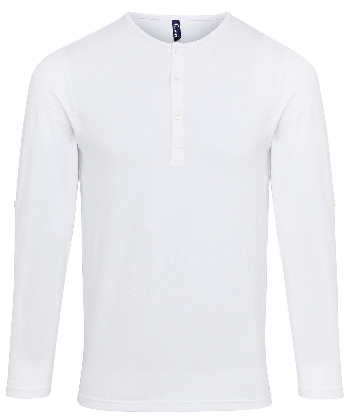 Long John roll-sleeve tee | white