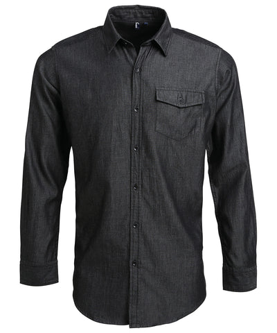 Jeans stitch denim shirt | black denim