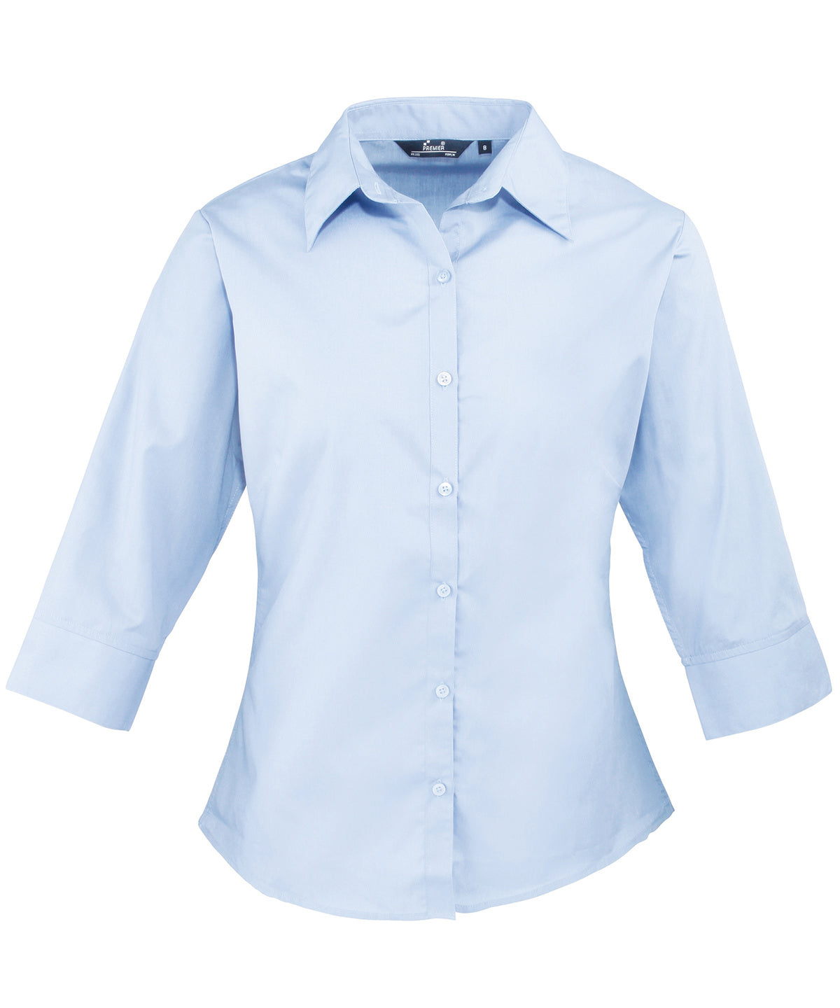 Womens  sleeve poplin blouse | light blue