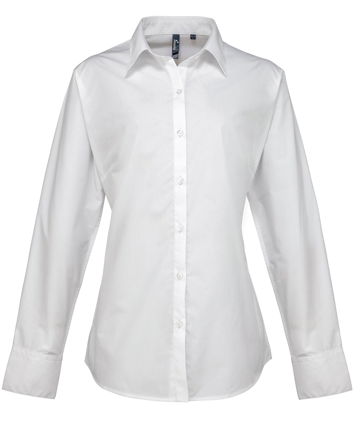 Womens supreme poplin long sleeve shirt | white