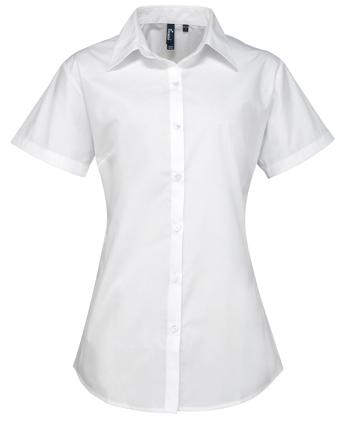 Womens supreme poplin short sleeve shirt | white