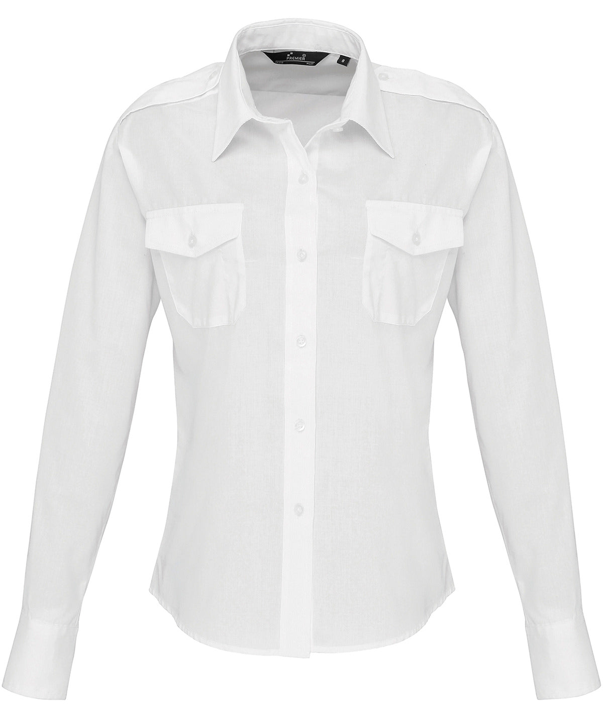 Womens long sleeve pilot shirt | White