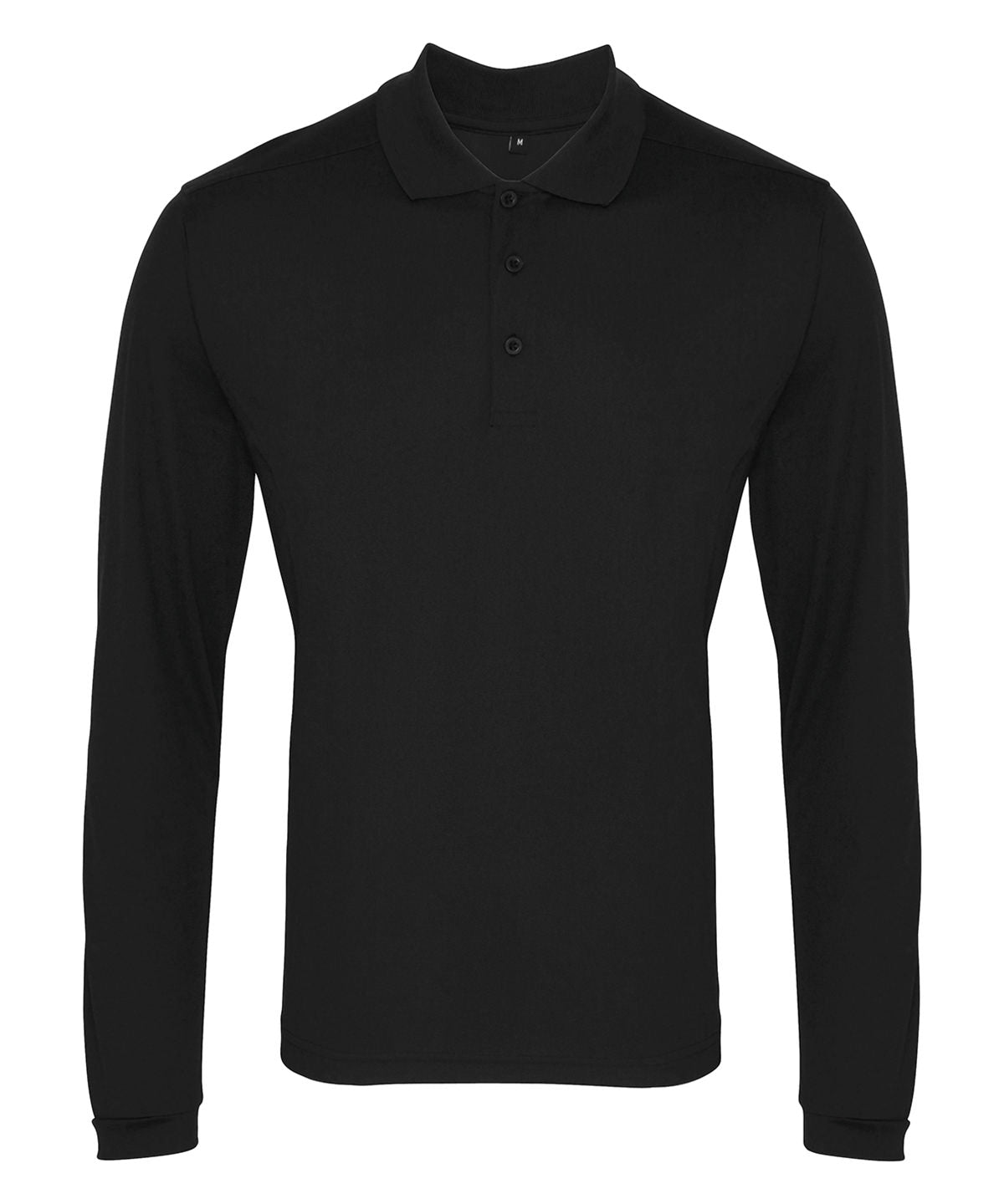 Long sleeve Coolchecker® piqu polo | Black