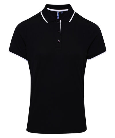 Womens contrast Coolchecker® polo | black/white