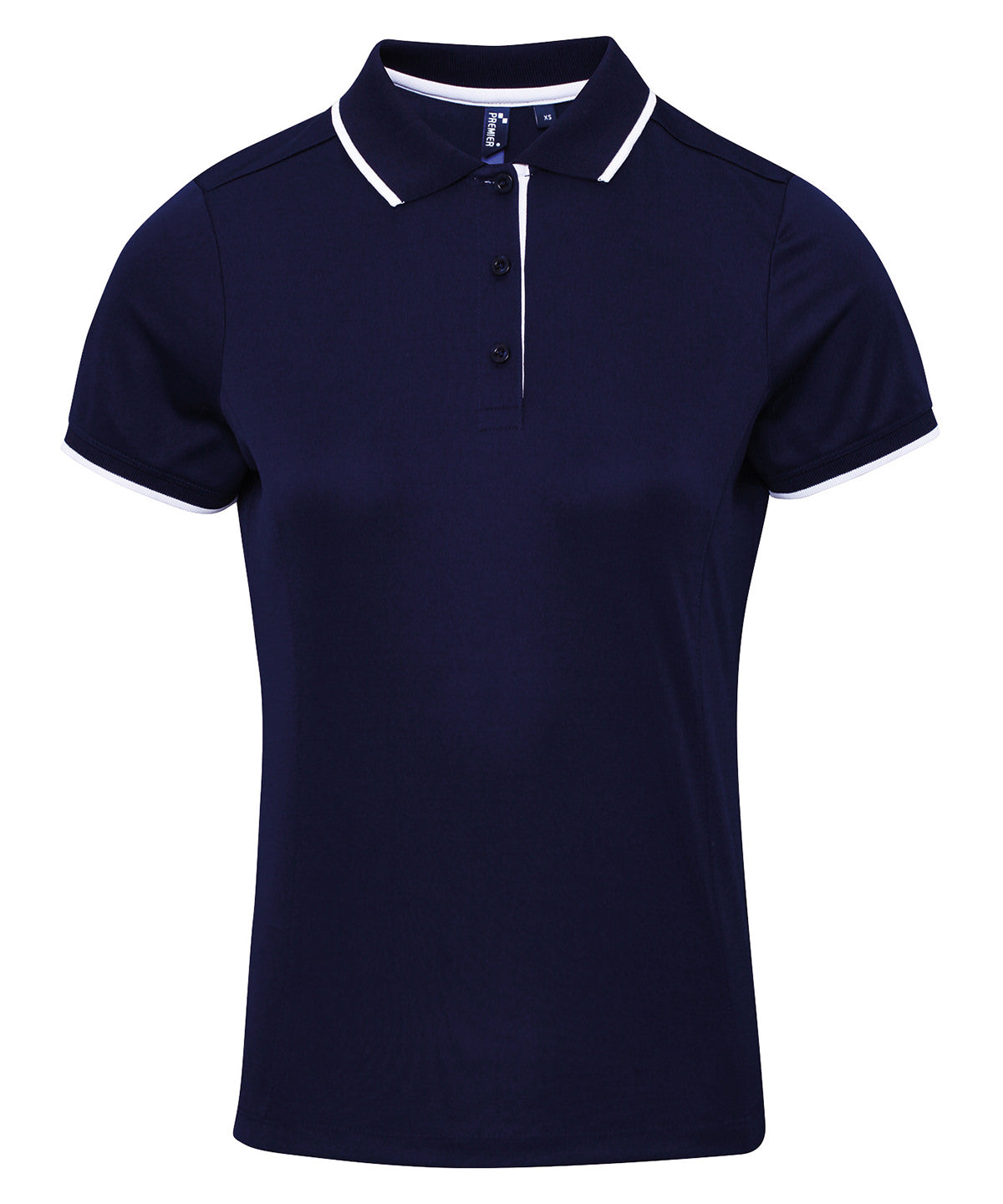 Womens contrast Coolchecker® polo | navy/white