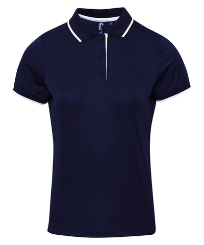Womens contrast Coolchecker® polo | navy/white