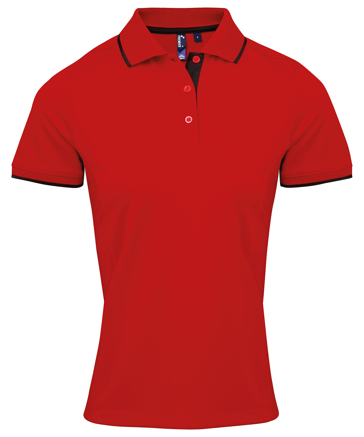 Womens contrast Coolchecker® polo | red/black
