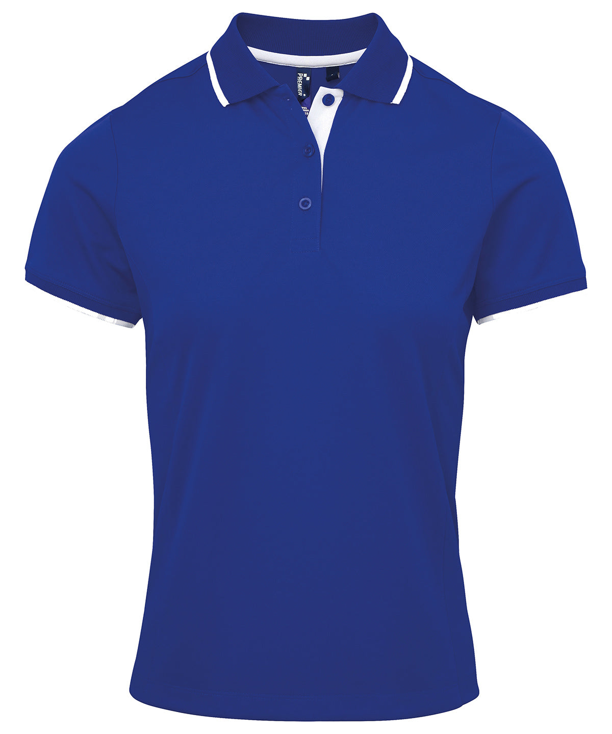 Womens contrast Coolchecker® polo | royal/white
