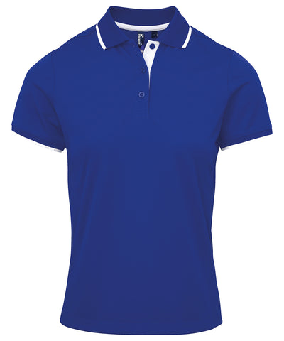 Womens contrast Coolchecker® polo | royal/white