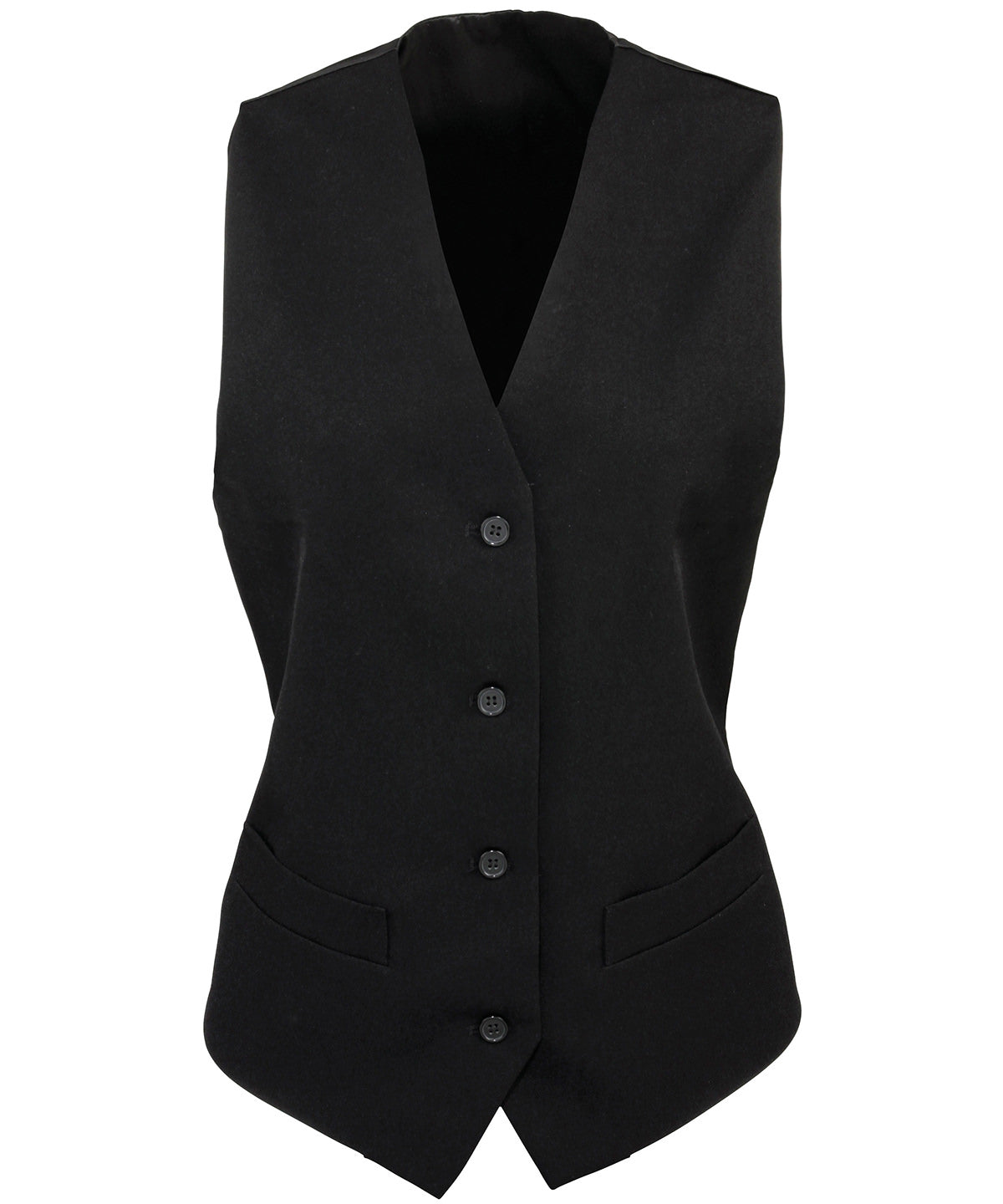 Womens lined polyester waistcoat | Black