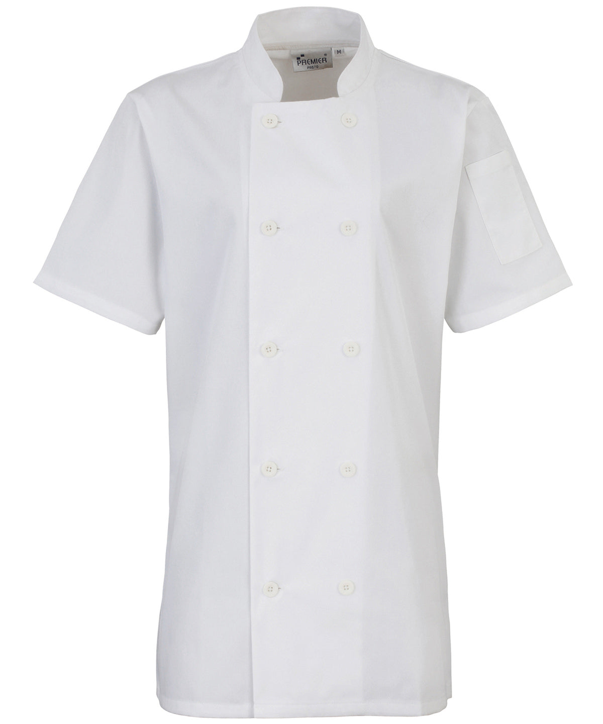 Womens short sleeve chefs jacket | White