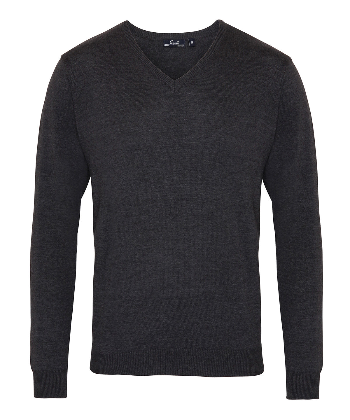 V-neck knitted sweater | charcoal