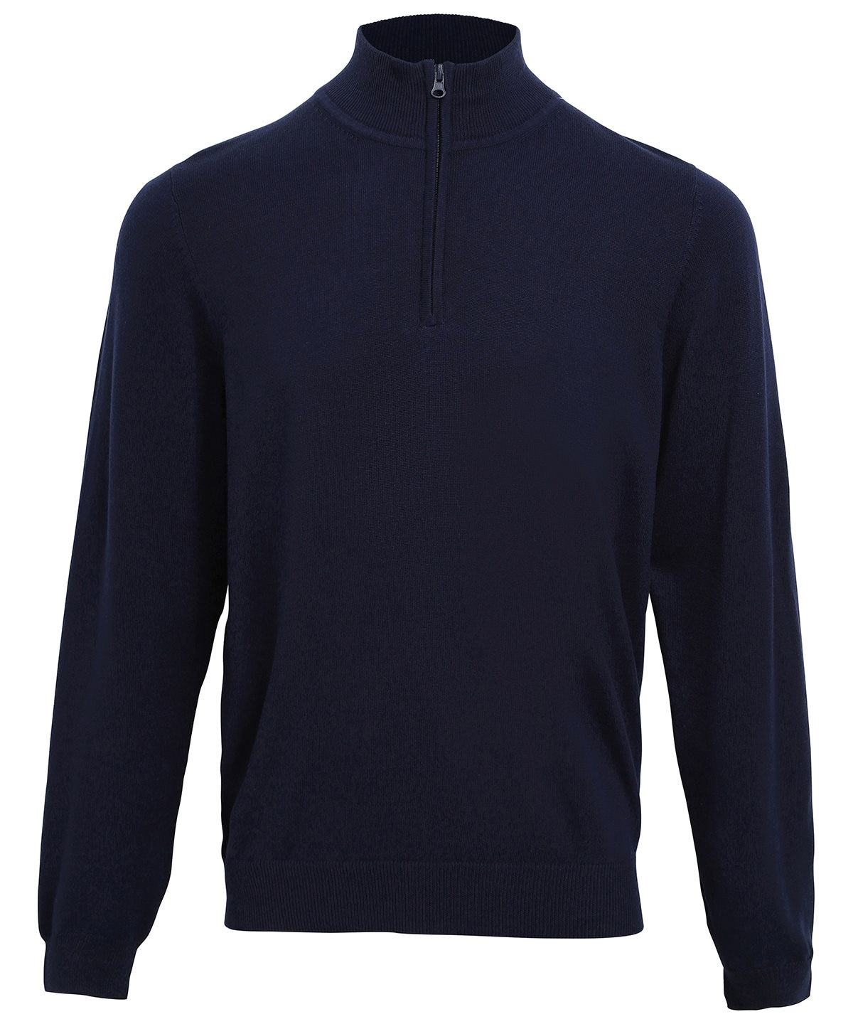 zip knitted sweater | navy